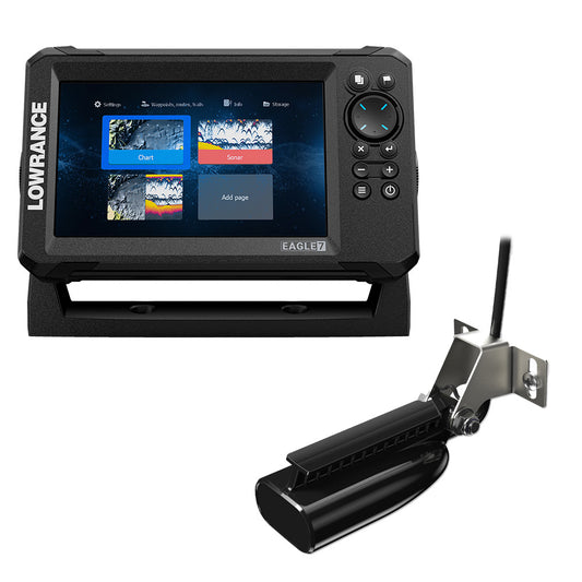 Lowrance Eagle 7 w/SplitShot T/M Transducer  Inland Charts [000-16114-001] - POSEIDON ELECTRONICS