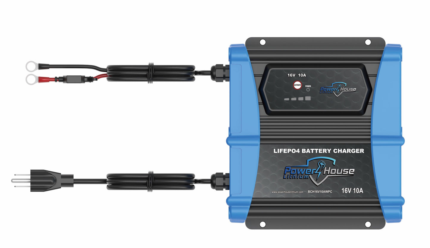 PowerHouse Lithium 16V 10A AC Waterproof Onboard Charger