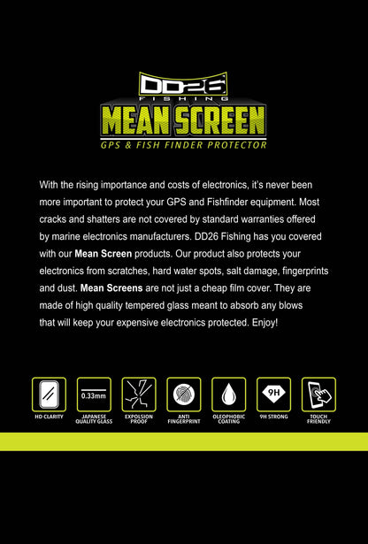 DD26 Fishing Mean Screen Anti Glare tempered glass that fits the Humminbird Helix 9 Gen 3 & 4 and Helix 8 all Gens